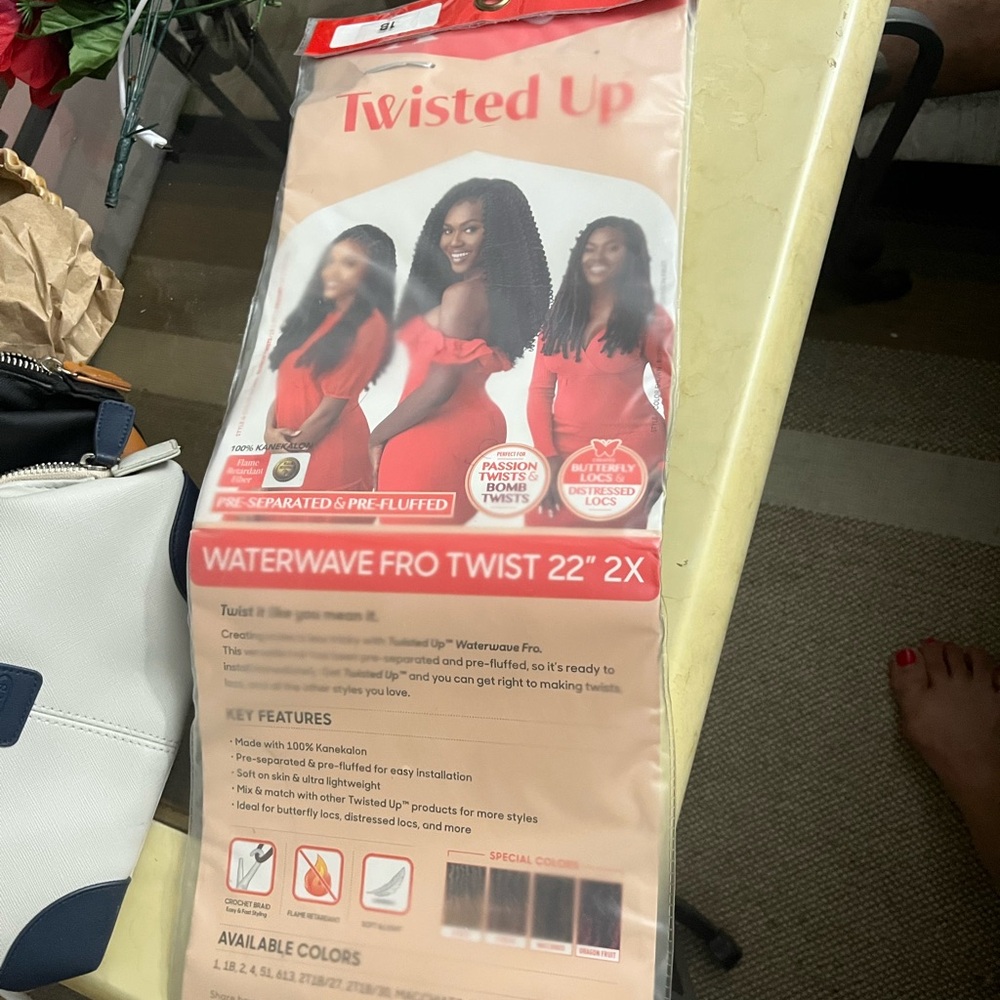 Twisted Up Waterwave Fro Twist 22" Hair Extensions - Black